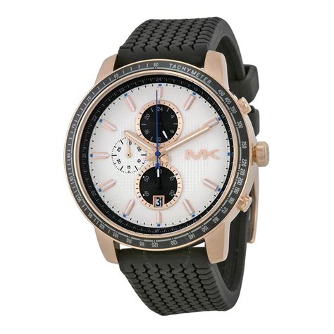 michael kors herrenuhr mk 8343|Michael Kors Granger Chronograph White Dial Black Silicone.